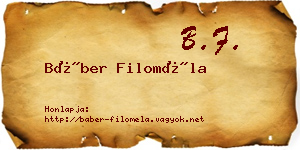 Báber Filoméla névjegykártya